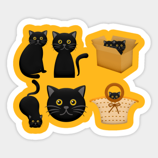 Halloween Black Cat In Bag Sticker